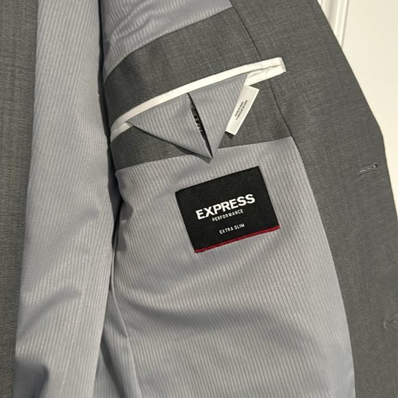 Grey Suit Jacket Express Slim Fit - Picture 3 of 4